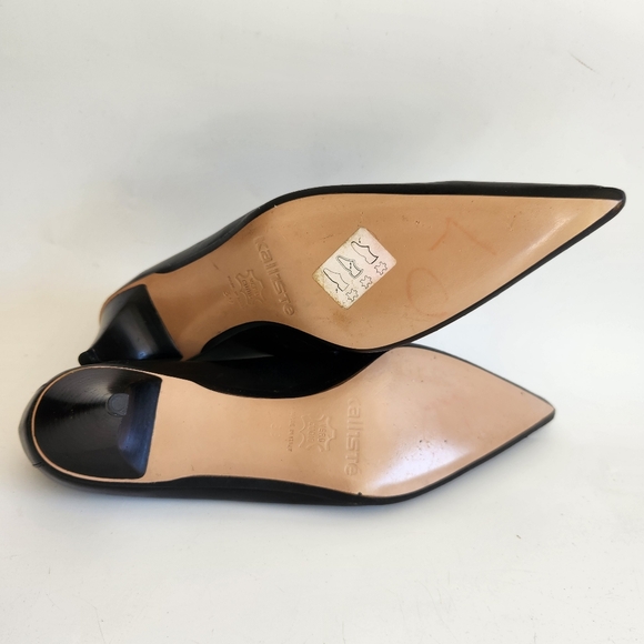 Kalliste Un dimanche à Venise Black Italian Leather Kitten Heel Pumps Sz 39/ 8US - Picture 13 of 16